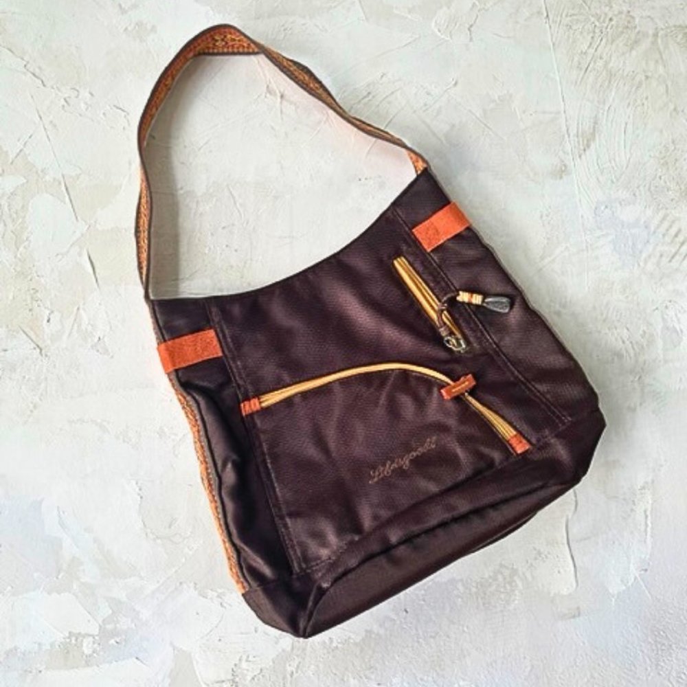 Brown and Orange life is good bag